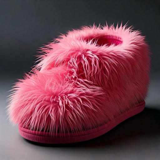 pink fluffy slipper